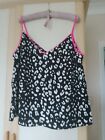 Pretty f and f top size 16 Black/White Pink Trim Length 25"