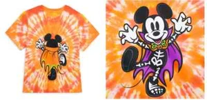 2024 Disney Parks Halloween Vampire Skeleton Mickey Tie Dye T-Shirt LARGE - Picture 1 of 6