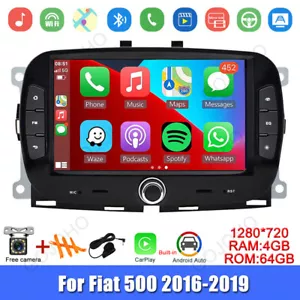 7'' 64GB For Fiat 500 2016-19 Android 13 Apple Carplay Car Stereo Radio WIFI GPS - Picture 1 of 18