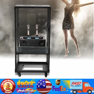 18U 18.5" 4 Post Open Frame Network Server Rack Adjustable Partition 0-31.5'' US - Picture 1 of 15