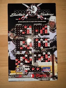 2000-01 BUFFALO SABRES DOMINIK HASEK BRIAN HOLZINGER NHL SCHEDULE MAGNET - Picture 1 of 1