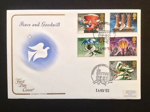GB QEII 1983 Weihnachten Set auf Cotswold Ersttagsbrief, Windsor Philatelic S/H/S - Bild 1 von 1