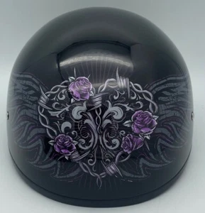 Daytona Skull Cap Helmet Barbed Wire Heart XSmall Quick Release DOT Open Box - Picture 1 of 8