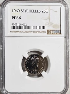 Seychelles 25 Cents 1969 NGC PF 66 - Picture 1 of 2