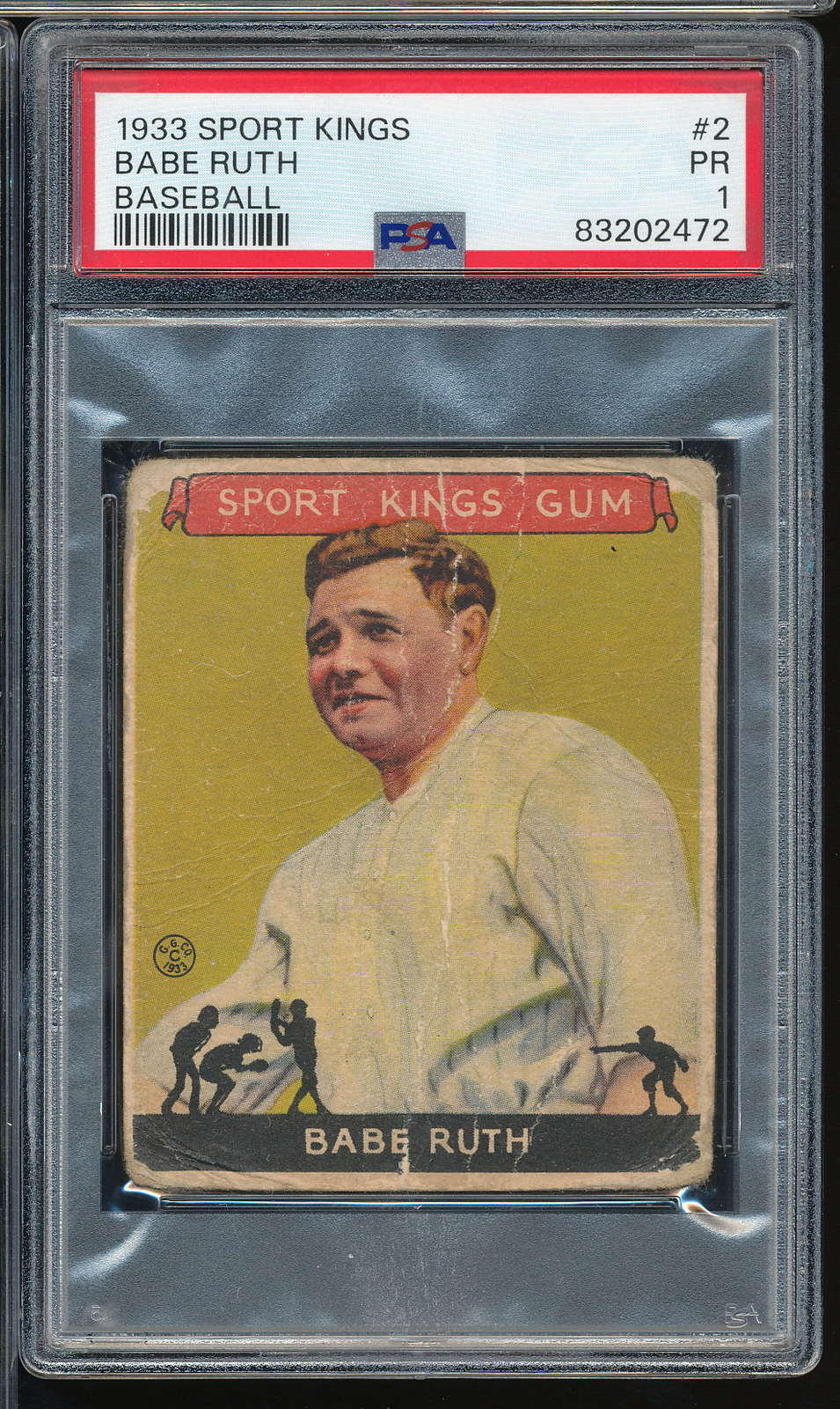 1933 Goudey Sport Kings Babe Ruth #2 PSA 1 - Yankees