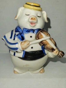 Vintage Ceramic Creamer Otagiri Japan Jazzy Pig Musician - Picture 1 of 5