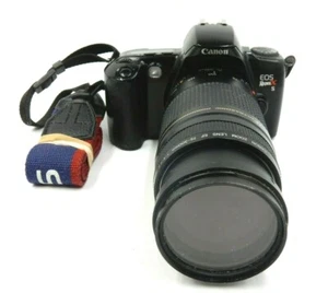 CANON EOS REBEL XS 35MM FILM CAMERA WITH 75MM - 300MM CANON 1:4-5.6 ZOOM LENS - Picture 1 of 9