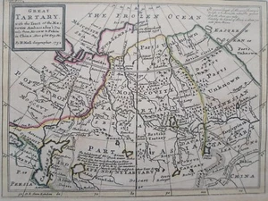1732 Herman Moll Map Great Tartary with the Tract of the Moscovite Siberia Tibet - Picture 1 of 2