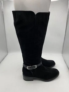 Clarks Leather Mid Boots Zip Cushioned Monica Soul Black Women’s Size 8M Buckle - Picture 1 of 12