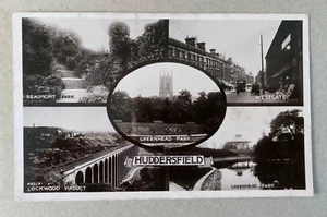 Vintage Old Original Photograph Postcard - Multiview Huddersfield - Posted 1911 - Picture 1 of 2