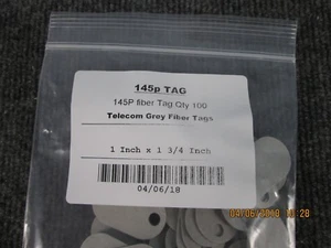 Telecom Grau 145P Glasfaser Etiketten. Beutel mit 100 (5 auf Lager) - Bild 1 von 2