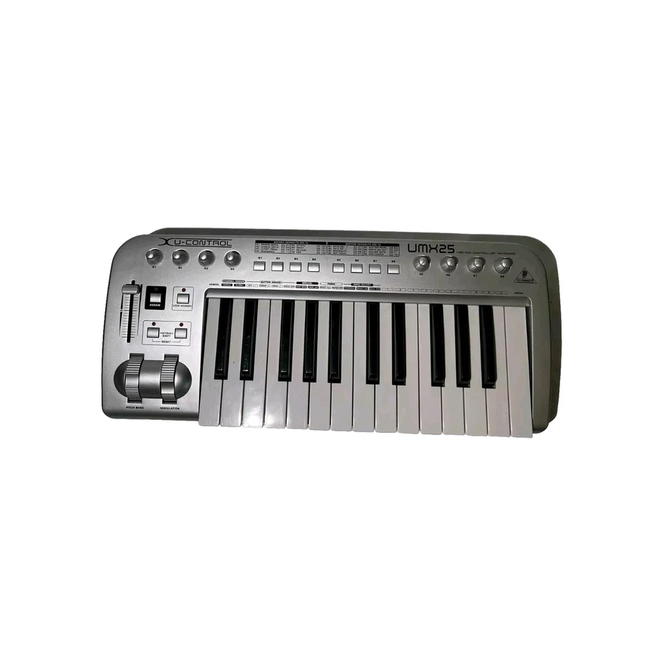 Behringer UMX25 Silver USB MIDI Audio 25-Key Ultra Compact Keyboard Controller Foto 1 de 4
