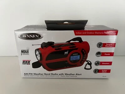 Jensen JEP-650 AM/FM Weather Band/Weather Alert NOAA Crank Solar Battery Radio - Image 1 of 4