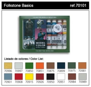 Vallejo 70101 FOLKSTONE BASIC - SET OF 16 COLORS - Picture 1 of 1