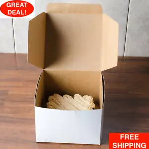 250/Case Bakery Cake Boxes 5 1/2" x 5 1/2" x 4" Cake Box Sturdy and Nice Boxes - Picture 1 of 12
