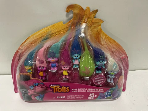 TROLLS Wild Hair Collection Pack 8 Dolls Mini Figures New with Damaged Package Cover