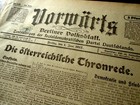 Zeitung VORWÄRTS 1917 Die österreichische Thronrede