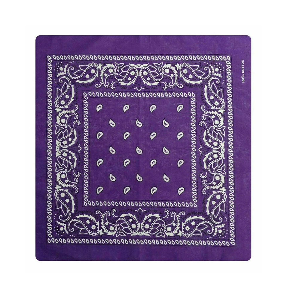 1-2 Piezas Bandana 100% Algodón Estampado Paisley Doble Cara Bufanda Cabeza Cuello Máscara Facial Foto 1 de 4