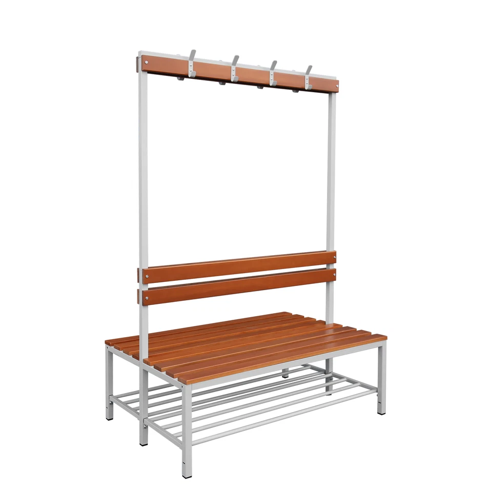 Sitzbankgarderobe mit Schuhrost Umkleidebank lichtgrau/buche 3 Größen wählbar - Bild 1 von 1