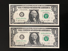 USA Federal Reserve Boston 2021  Lot of 2 - $1.00 Sequential A00139575A - 76 UNC