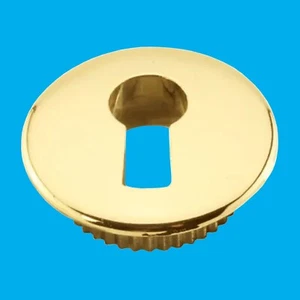 8x 24mm Vermessingt Push-To-Fit Schrank Wappen Schlüsselloch Türschloss Cover - Bild 1 von 2