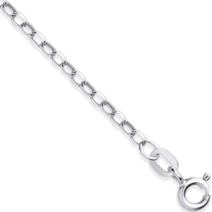 Cadena Belcher de oro blanco de 9 quilates 16 18 20 22 24 pulgadas - Imagen 1 de 1