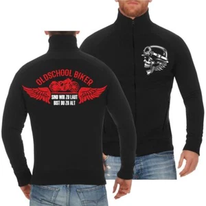 Sweatjacke OLDSCHOOL BIKER Sind wir zu laut Club mc Chopper custom bike motorrad - Bild 1 von 3