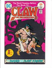 CLAW THE UNCONQUERED #1 (VF-) His 1st Appearance! DC 1976 Bronze-Age Classic