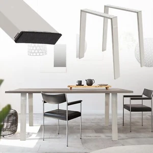 2x Bastidor Loft patas para mesa marco plateado soporte de acero 75 x 72 cm - Imagen 1 de 8