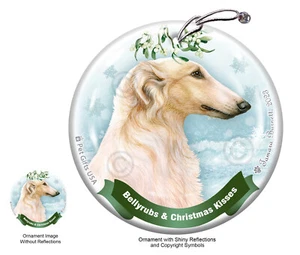 Bellyrubs & Kisses Ornament - White and Lemon Borzoi 241B - Picture 1 of 1
