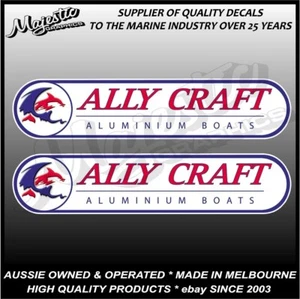 ALLY CRAFT - DECALS - 340mm x 75mm x 2 - BOAT DECALS - RETRO - Bild 1 von 1