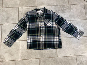 ""OLD NAVY White/Green Plaid Flannel Pajama Top Shirt Men’s L"" - Picture 1 of 10
