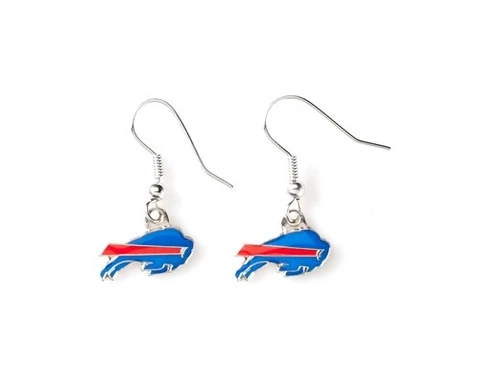 Buffalo Bills NFL Logo Silver Dangler Earrings Hypo-Allergenic Cover