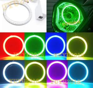 RGB halo rings for Kawasak Z125 Pro 17-21 headlight angel eye bluetooth DRL lamp - Picture 1 of 10