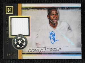 2020-21 Topps Museum Collection UCL Relics Sapphire /75 Vinicius Junior Jr Auto