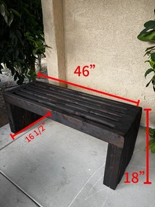Modern Handmade Oak Outdoor Slat Bench Dimensions 48x16 - Picture 1 of 6