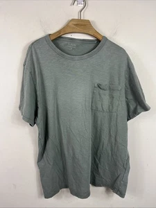 Camiseta J Crew Garment Bolsillo Teñido Verde Algodón Talla XL Puntada Única - Imagen 1 de 5