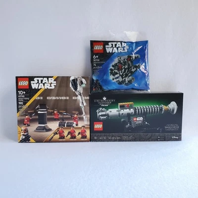 LEGO Star Wars 40730 Luke Skywalker’s Lightsaber 40765 Kamino Training GWP lote 3 Foto 1 de 4