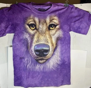 The Mountain Bear Face T-Shirt Youth Size L Purple Tie-Dye Large Kids Boys Girls - Picture 1 of 6