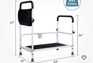 ELENKER Adjustable Height Safe Bed Step Stool Bed Assist Bar with Pocket and LED - Picture 1 of 7
