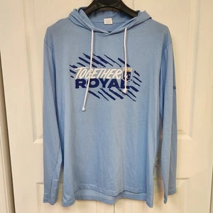 2021 KC Kansas City Royals Lightweight Hoodie Tshirt Size XL Blue MLB - Picture 1 of 9