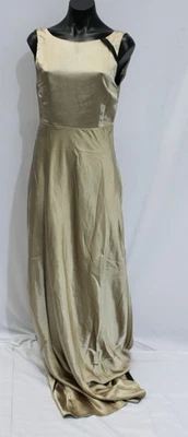 Vestido de dama de honor satinado con capucha trasera Jane Six Stories para mujer CD4 champán EE. UU.:6 NUEVO CON ETIQUETAS Foto 1 de 4