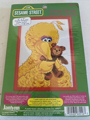 Vintage 1997 Janlynn Sesame Street Big Bird Cross-Stitch Kit New Sealed! - Image 1 of 4