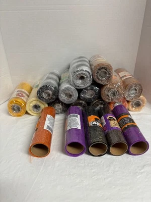 Lot of 19 Halloween/Fall Deco Mesh & Trulle for Crafting Multiple Colors NEW - Image 1 of 4
