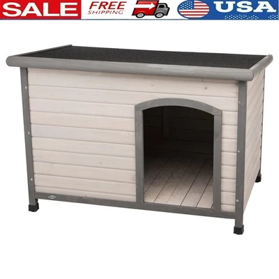Weatherproof Outdoor Dog House W/ Hinged Roof & Adjustable Feet Large Dogs New - Image 1 of 4