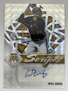 2022 Panini Mosaic Scripts Will Craig #SC-WC Pittsburgh Pirates Autograph Auto - Picture 1 of 2