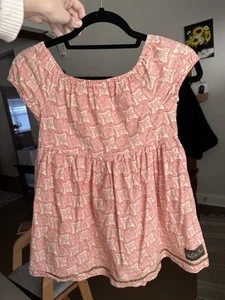Matilda Jane Westside Fiona Loves Pink Peasant Blouse Top Dress Size 8 Pink - Picture 1 of 2