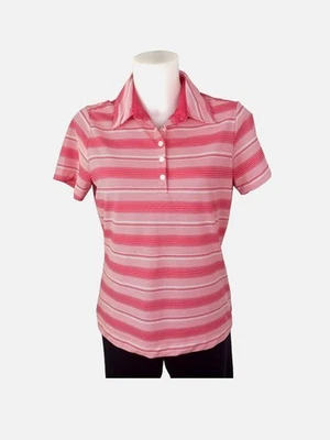 NikeGolf Mujer Pequeña 4 6 Rosa Blanco Rayas Polo Ajuste Seco S Nike Golf Foto 1 de 4