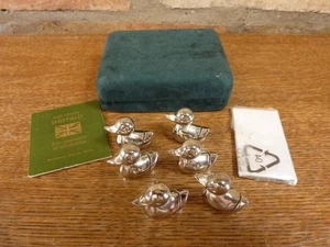 6 nice  Yeoman Silver Plated Duck shaped table place markers - Picture 1 of 1