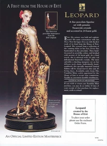 Leopard by House of Erte Figurine Franklin Mint Print Ad - Picture 1 of 1